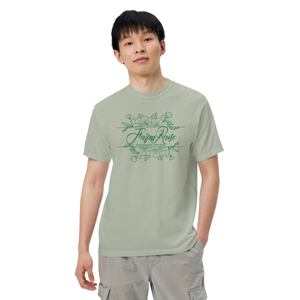 FarmRaise Floral Comfort Colors Green Writing