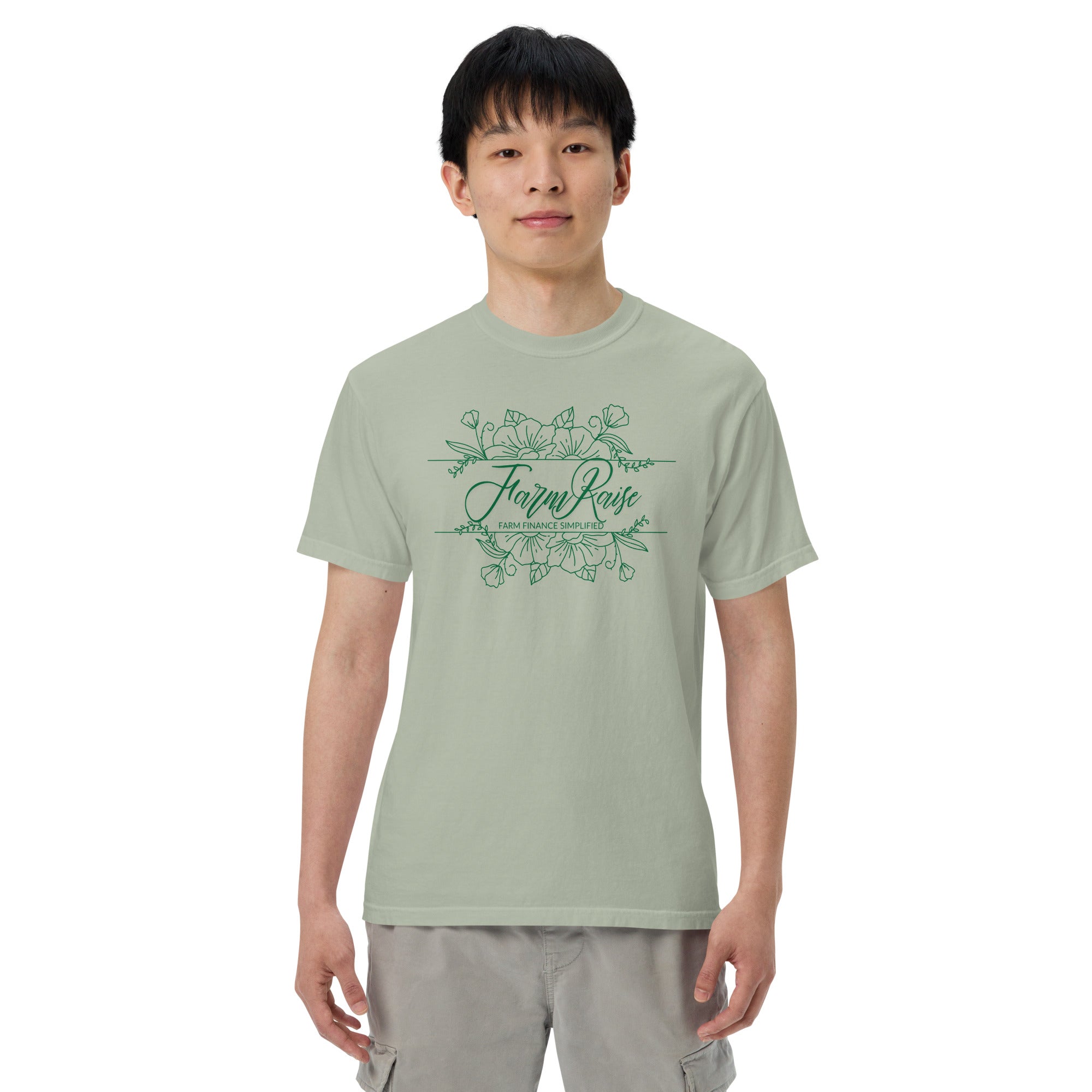 FarmRaise Floral Comfort Colors Green Writing