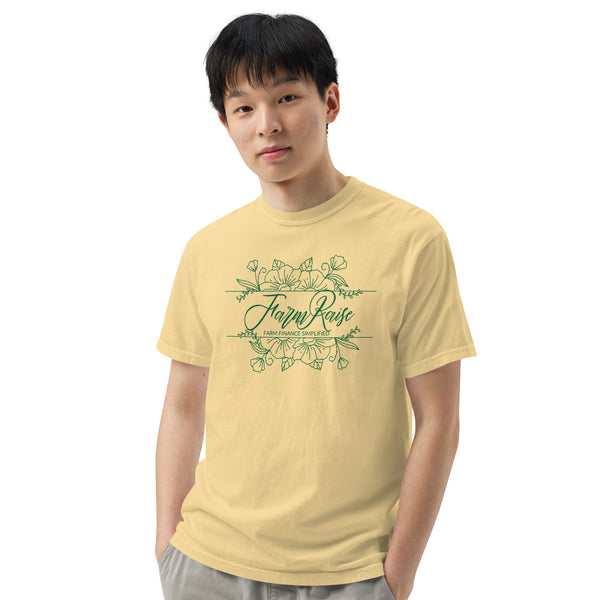 FarmRaise Floral Comfort Colors Green Writing