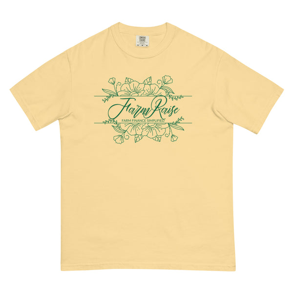 FarmRaise Floral Comfort Colors Green Writing