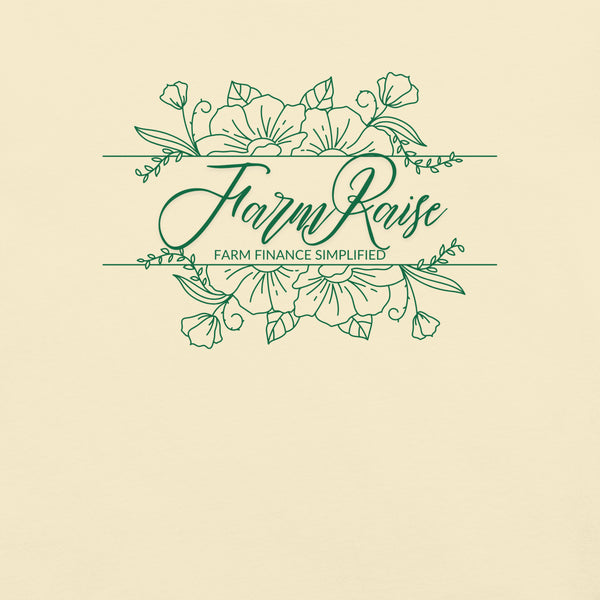 FarmRaise Floral Comfort Colors Green Writing